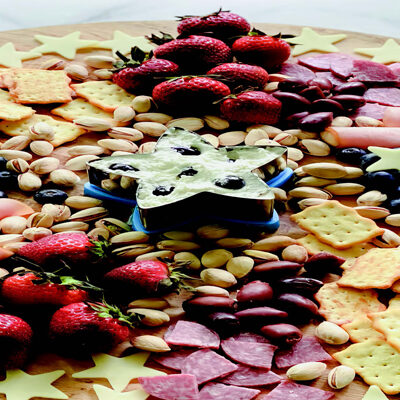 Celebrate Independence Day with this colorful stars and stripes charcuterie board